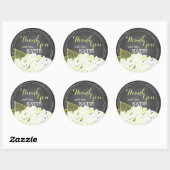 Witte Hydrangea op Chalkboard Dank u Sticker (Vel)