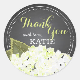 Witte Hydrangea op Chalkboard Dank u Sticker