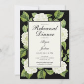 Witte Hydrangea QR-code Oefen Diner Uitnodiging (Voorkant)