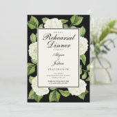 Witte Hydrangea QR-code Oefen Diner Uitnodiging (Staand voorkant)