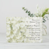 Witte Hydrangea repetitie diner uitnodiging (Staand voorkant)
