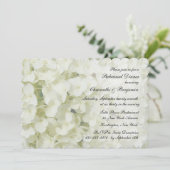 Witte Hydrangea repetitie diner uitnodiging (Staand voorkant)