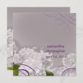 Witte hydrangea/romantische trouwuitnodigingen kaart (Voorkant / Achterkant)