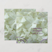 Witte hydrangea/romantische trouwuitnodigingen kaart (Voorkant / Achterkant)
