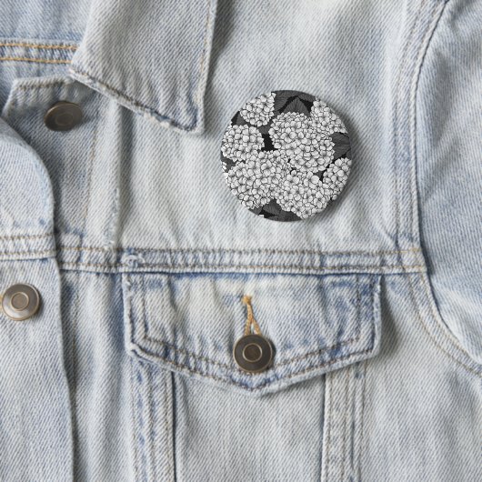 Witte hydrangea ronde button 5,7 cm (In situ)