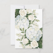 Witte Hydrangea Roos Elegante bruiloft RSVP Kaartje (Achterkant)