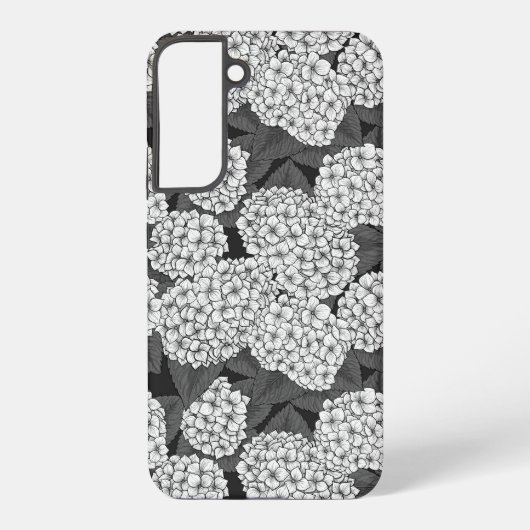 Witte hydrangea samsung galaxy hoesje (Achterkant)