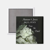 Witte Hydrangea Save the Date Magnet (Voorkant / Achterkant)