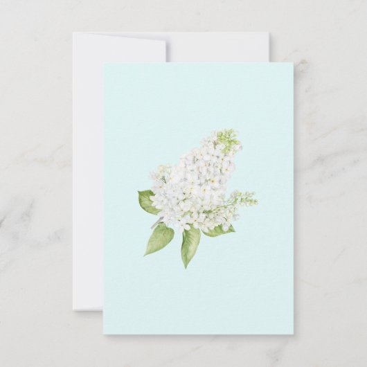 Witte Hydrangea Seafoam Achtergrond Trouw RSVP (Achterkant)