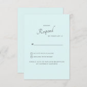 Witte Hydrangea Seafoam Achtergrond Trouw RSVP (Voorkant / Achterkant)