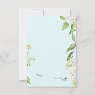 Witte Hydrangea Seafoam Bruiloft Blank Bedankkaart