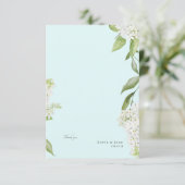 Witte Hydrangea Seafoam Bruiloft Blank Bedankkaart (Staand voorkant)