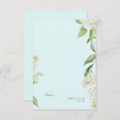 Witte Hydrangea Seafoam Bruiloft Blank Bedankkaart (Voorkant / Achterkant)