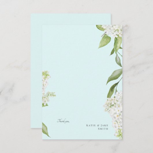 Witte Hydrangea Seafoam Bruiloft Blank Bedankkaart (Voorkant / Achterkant)
