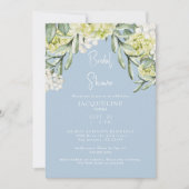 Witte Hydrangea Sky Blue Vrijgezellenfeest Kaart (Voorkant)