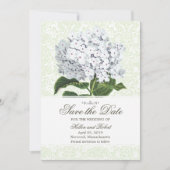 witte hydrangea sparen de datum save the date (Voorkant)
