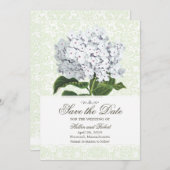 witte hydrangea sparen de datum save the date (Voorkant / Achterkant)