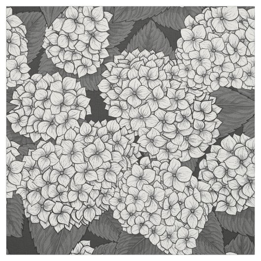 Witte hydrangea stof (Swatch)