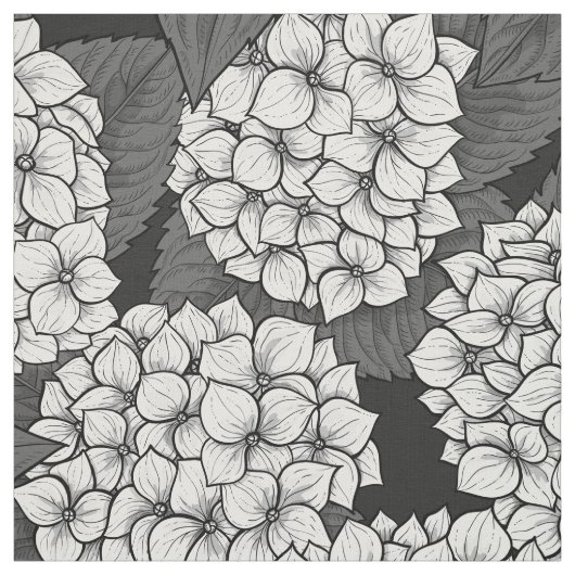 Witte hydrangea stof (Swatch)