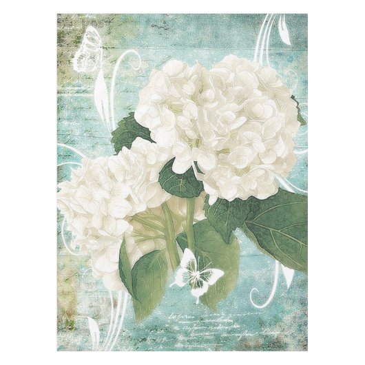 Witte hydrangea tafelkleed (Voorkant)