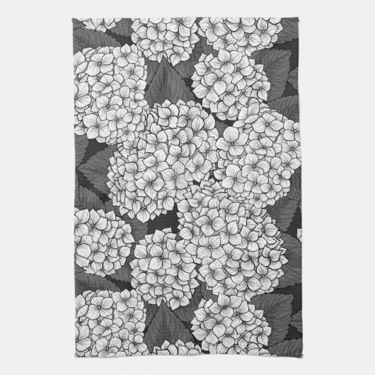 Witte hydrangea theedoek (Verticaal)