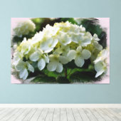 *~* Witte Hydrangea TV2 Art Stretched Canvas Print (Insitu (Houten vloer))