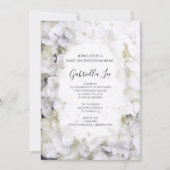 Witte hydrangea VloerWaterverf Baby shower Kaart (Voorkant)