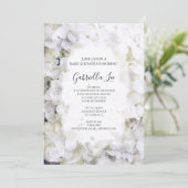 Witte hydrangea VloerWaterverf Baby shower Kaart (Staand voorkant)