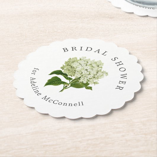 Witte Hydrangea Vrijgezellenfeest Kartonnen Onderzetters (Gekanteld)