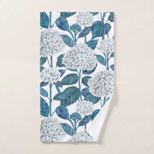 Witte hydrangea waterverf bad handdoek (Handdoek)