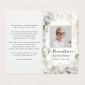 Witte Hydrangea Waterverf Begrafenis Gebed Visitekaartje (Buitenkant ongevouwen)