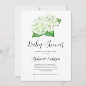 Witte Hydrangea Waterverf Botanisch Baby shower Kaart (Voorkant)