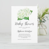 Witte Hydrangea Waterverf Botanisch Baby shower Kaart (Staand voorkant)