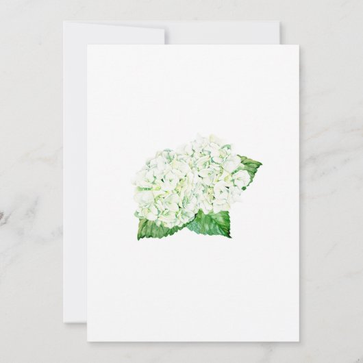 Witte Hydrangea Waterverf Botanisch Baby shower Kaart (Achterkant)