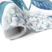 Witte hydrangea waterverf cadeaupapier (Rol Hoek)