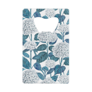 Witte hydrangea waterverf creditkaart flessenopener