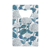 Witte hydrangea waterverf creditkaart flessenopener (Achterkant)