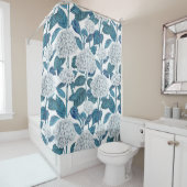 Witte hydrangea waterverf douchegordijn (In situ)