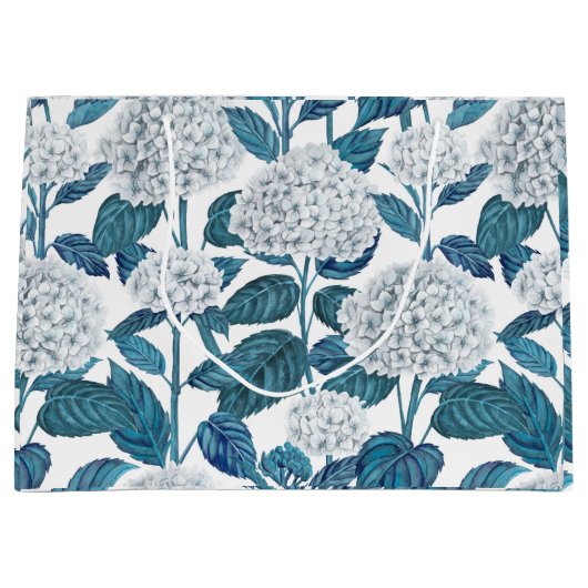Witte hydrangea waterverf groot cadeauzakje (Voorkant)