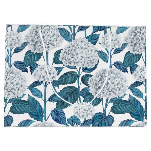 Witte hydrangea waterverf groot cadeauzakje (Achterkant)