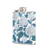 Witte hydrangea waterverf heupfles (Links)