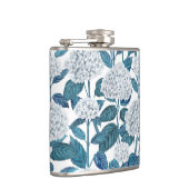 Witte hydrangea waterverf heupfles (Rechts)