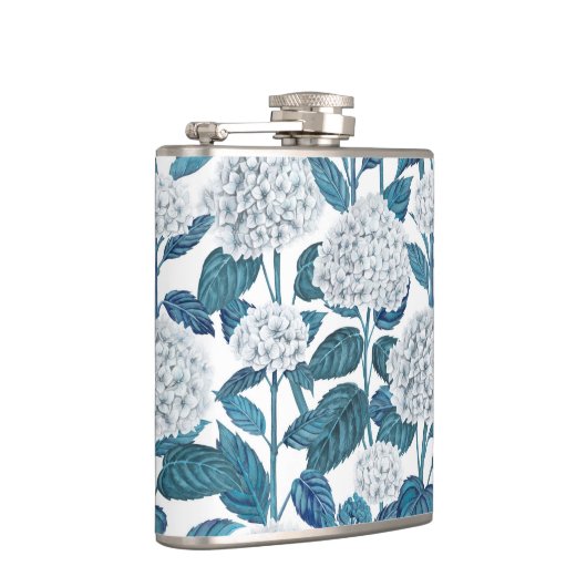 Witte hydrangea waterverf heupfles (Rechts)