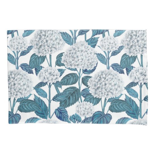 Witte hydrangea waterverf kussensloop (Voorkant)