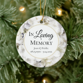 Witte Hydrangea Waterverf Memorial Keepsake Keramisch Ornament