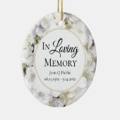 Witte Hydrangea Waterverf Memorial Keepsake Keramisch Ornament (Rechts)