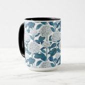 Witte hydrangea waterverf mok (Voorkant links)