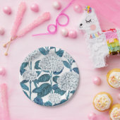 Witte hydrangea waterverf papieren bordje (Feest)