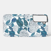 Witte hydrangea waterverf samsung galaxy hoesje (Achterkant horizontaal)