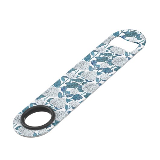 Witte hydrangea waterverf speed flessenopener (Voorkant Gekanteld)